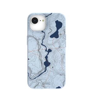 Powder Blue Contour Lines iPhone 16e/17e Case