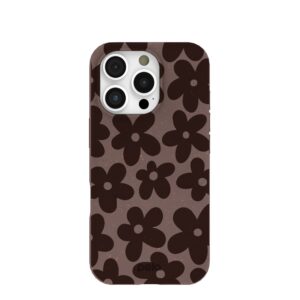 Chocolate Brown Earthy Blooms iPhone 16 Pro Case