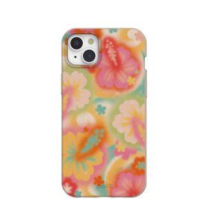 Seashell Hibiscus Glow iPhone 15 Plus Case