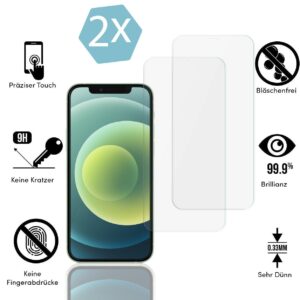 2x Tempered Glass Screen Protectors for iPhone 15 14 13 12 11 XR XS X SE 2022 2020 7 8 6S 6+ Plus Pro Max Mini Screen Protector 2-Pack