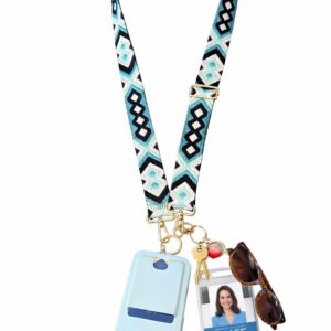 Crossbody Phone Strap with Key Ring | Adjustable Woven Lanyard for Teachers | Gold Hardware